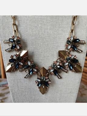 Art Deco Roaring 20s Great Gatsby J Crew Brass Tone Fabulous Statement Necklace